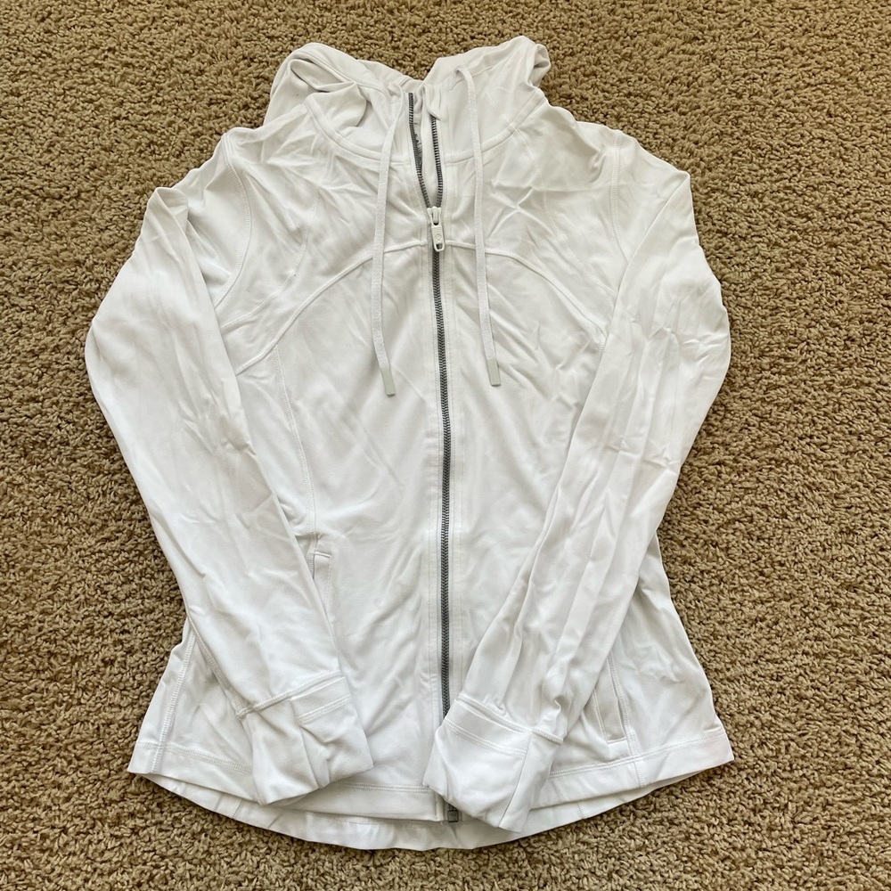 Lululemon White Hooded Define Jacket